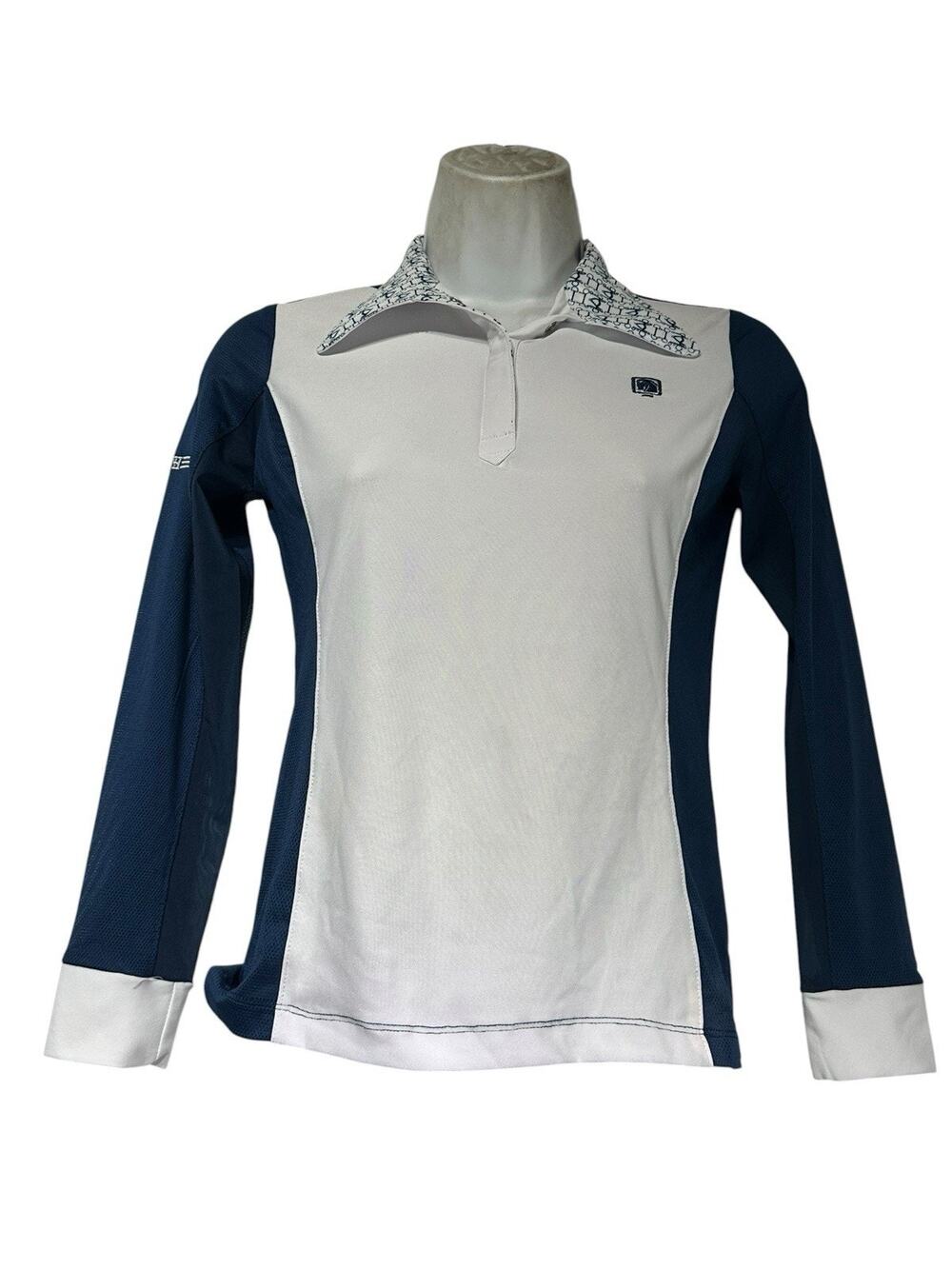 Romfh Chill Factor Signature Show Shirt Blue White Long Sleeve Youth Size L